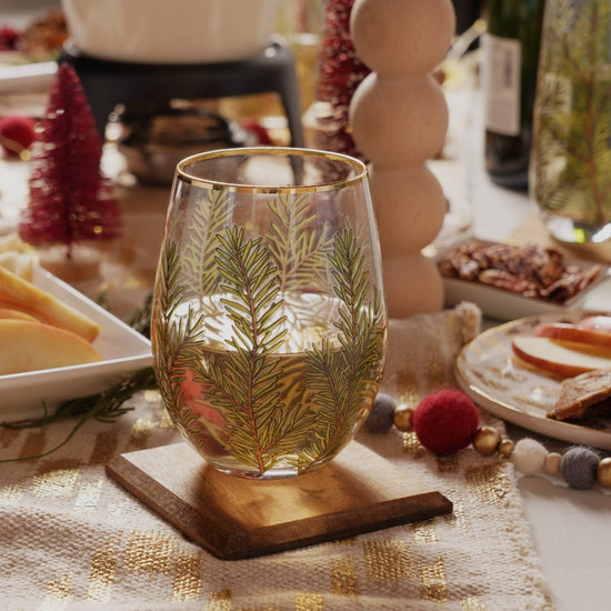 Twine Living Woodland Stemless Wine Glass, Set of 2 - lily & onyx
