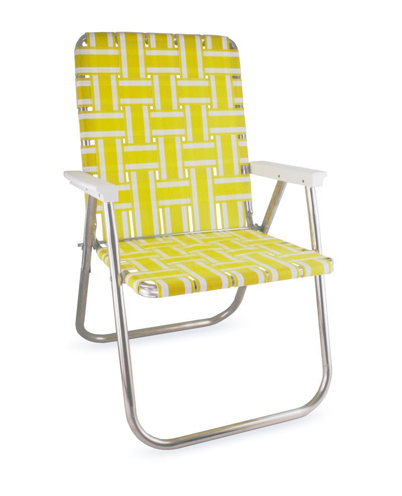 Lawn Chair USA Yellow and White Stripe Classic Lawn Chair - lily & onyx