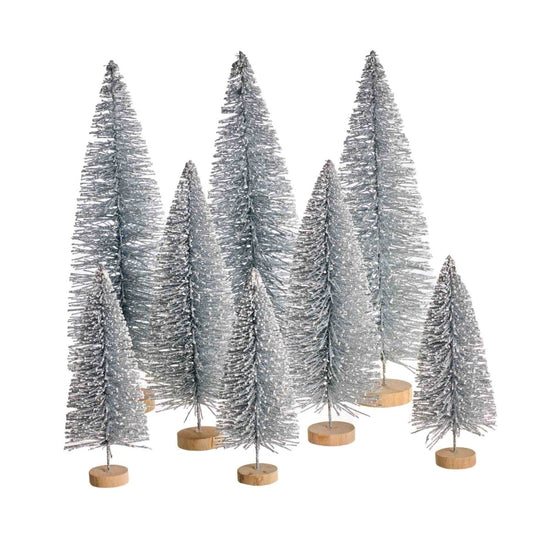 Load image into Gallery viewer, texxture Yukon™ Holiday Bottle Brush Trees, Set of 8 - lily &amp;amp; onyx
