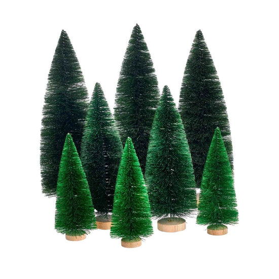 Load image into Gallery viewer, texxture Yukon™ Holiday Bottle Brush Trees, Set of 8 - lily &amp;amp; onyx
