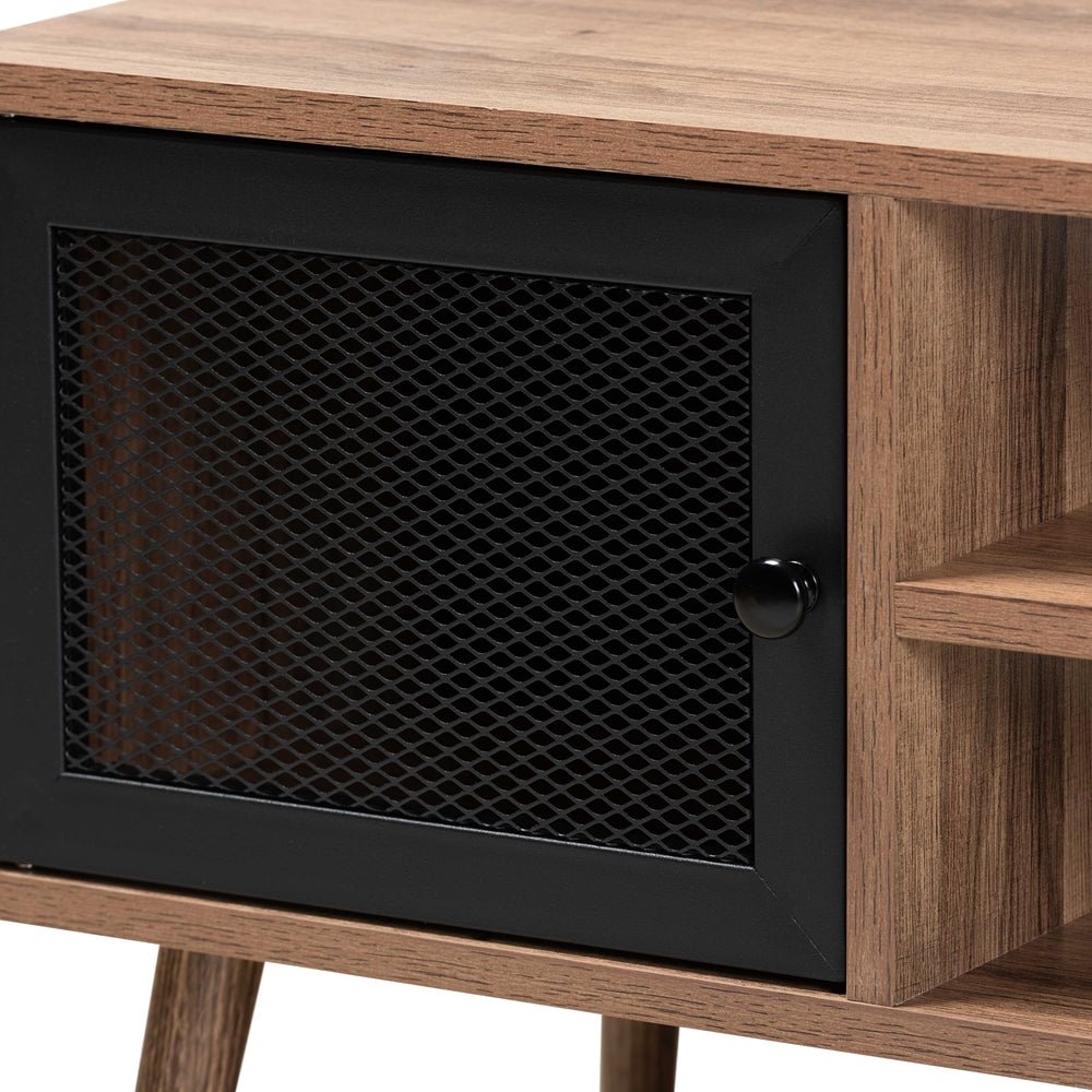 
                      
                        Baxton Studio Yuna Mid Century Modern Transitional Natural Brown Finished Wood & Black Metal Door Coffee Table - lily & onyx
                      
                    