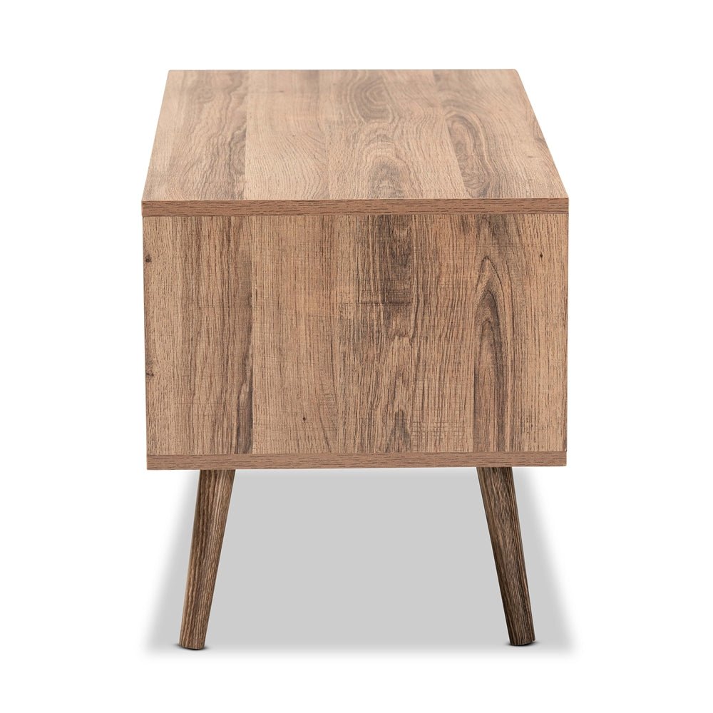 
                      
                        Baxton Studio Yuna Mid Century Modern Transitional Natural Brown Finished Wood & Black Metal Door Coffee Table - lily & onyx
                      
                    
