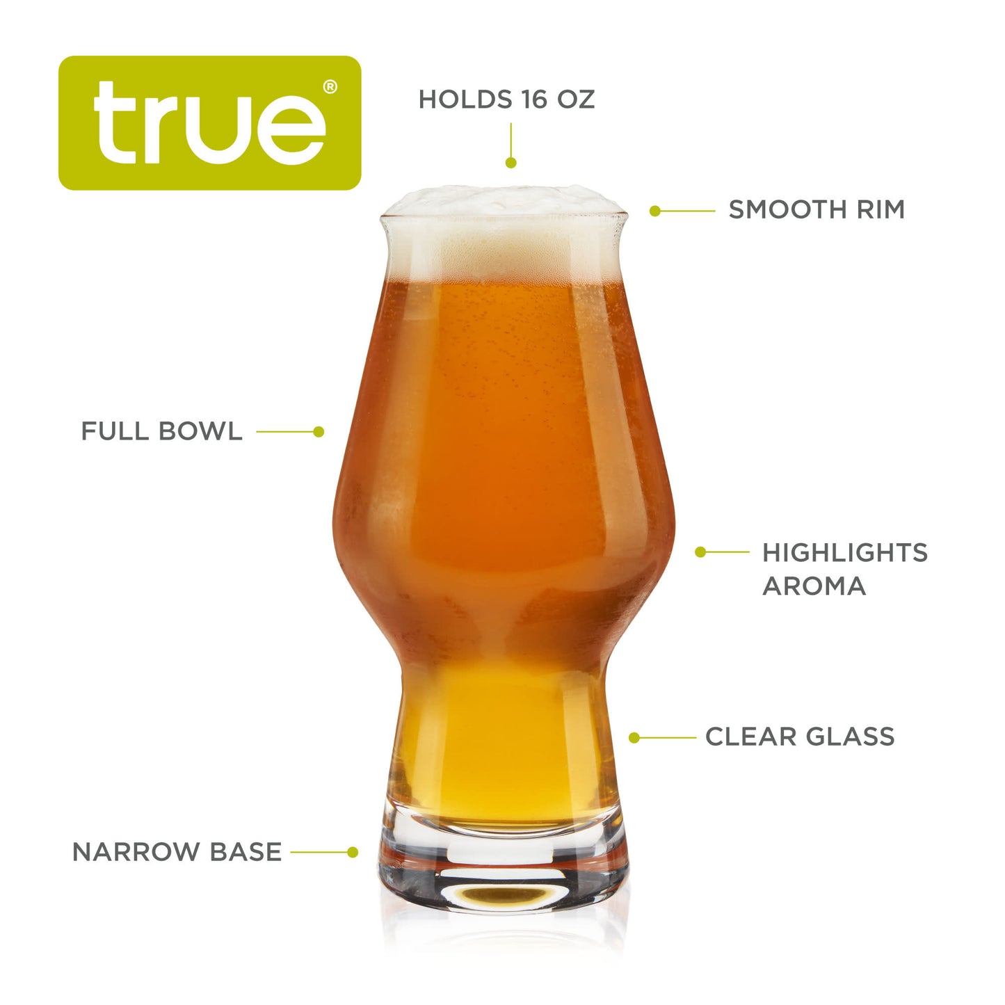 Load image into Gallery viewer, TRUE IPA Beer Glasses, Set of 4 - lily &amp;amp; onyx
