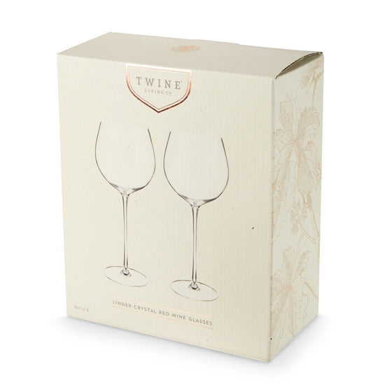 Twine Rose Crystal Red Wine Glass Set